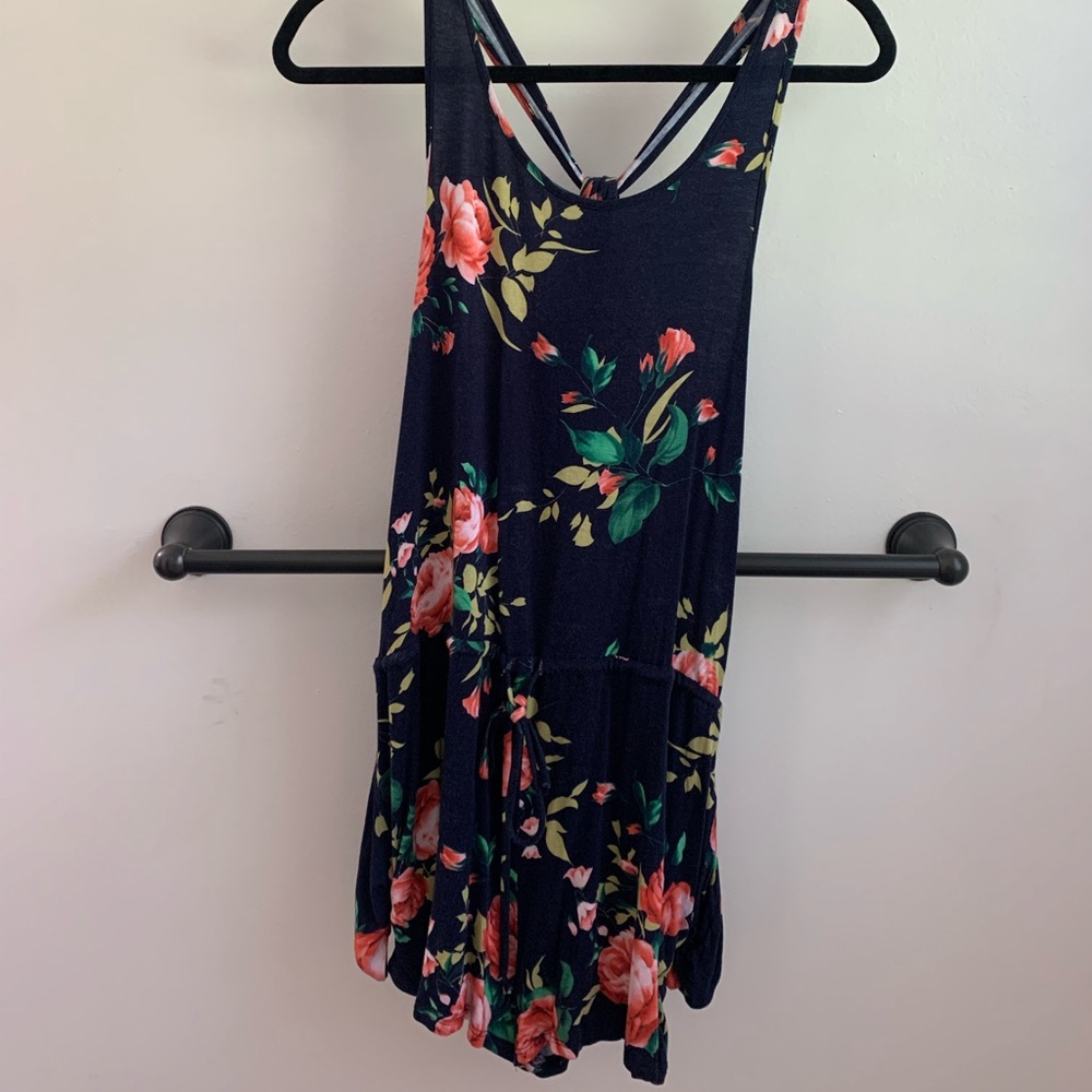 Romper Tank Style w/ Pockets Open Back / Floral